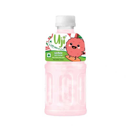 Uji Lychee Juice Drink with Nata de Coco Jelly 320ml – image 1