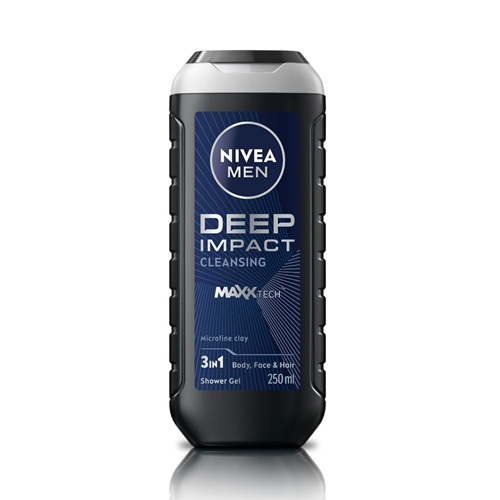 Nivea Men Deep Impact Cleansing MaxxTech 3in1 Shower Gel 250ml