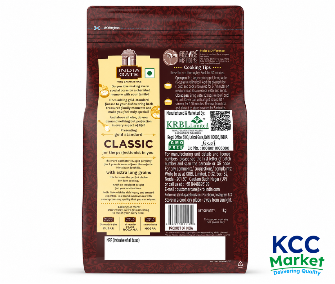 KCC NAZAFAH INDIA GATE BASMATI RICE CLASSIC – image 2