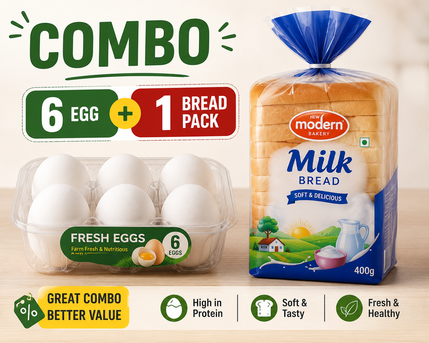 Egg+ Bread Combo