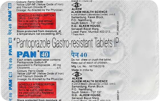 Pan 40 15 tablet