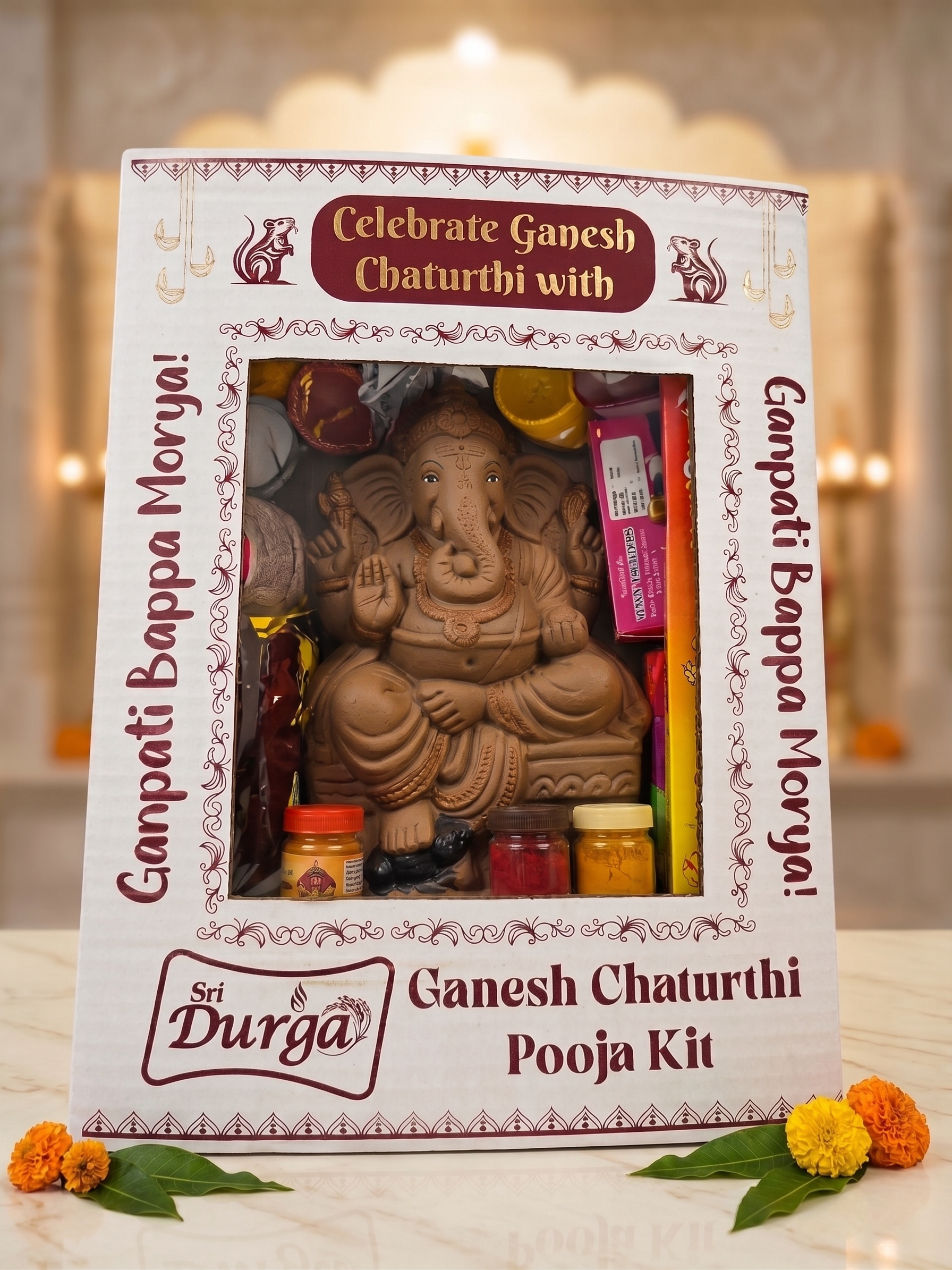 Ganesh Chaturthi Essentials Kit with Idol by Sridurga – image 1
