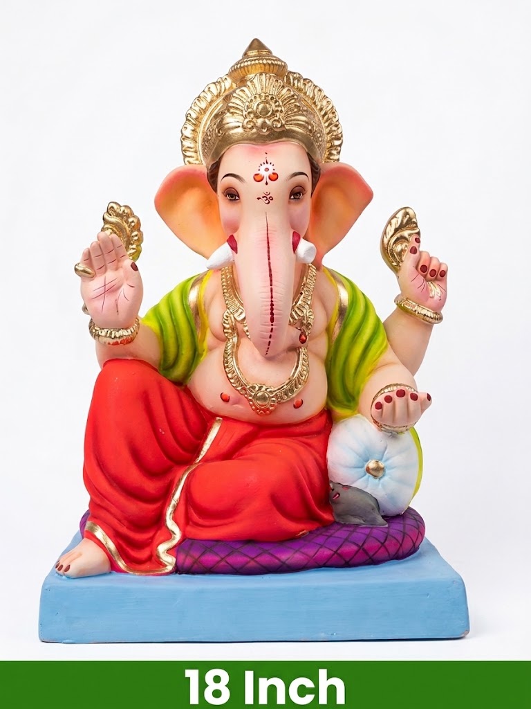 Siddhi Vinayaka Mitti Ganesh Idol – 18 Inch