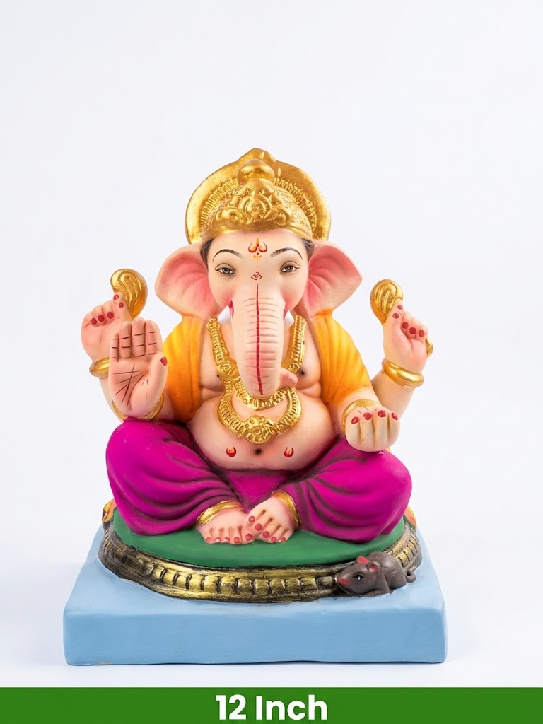 Gajanayaka Mitti Ganesh Idol – 12 Inch