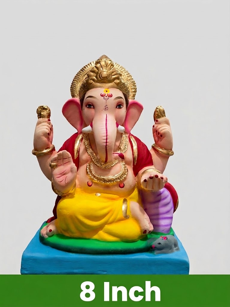 Shubhankara Mitti Ganesh Idol – 8 Inch