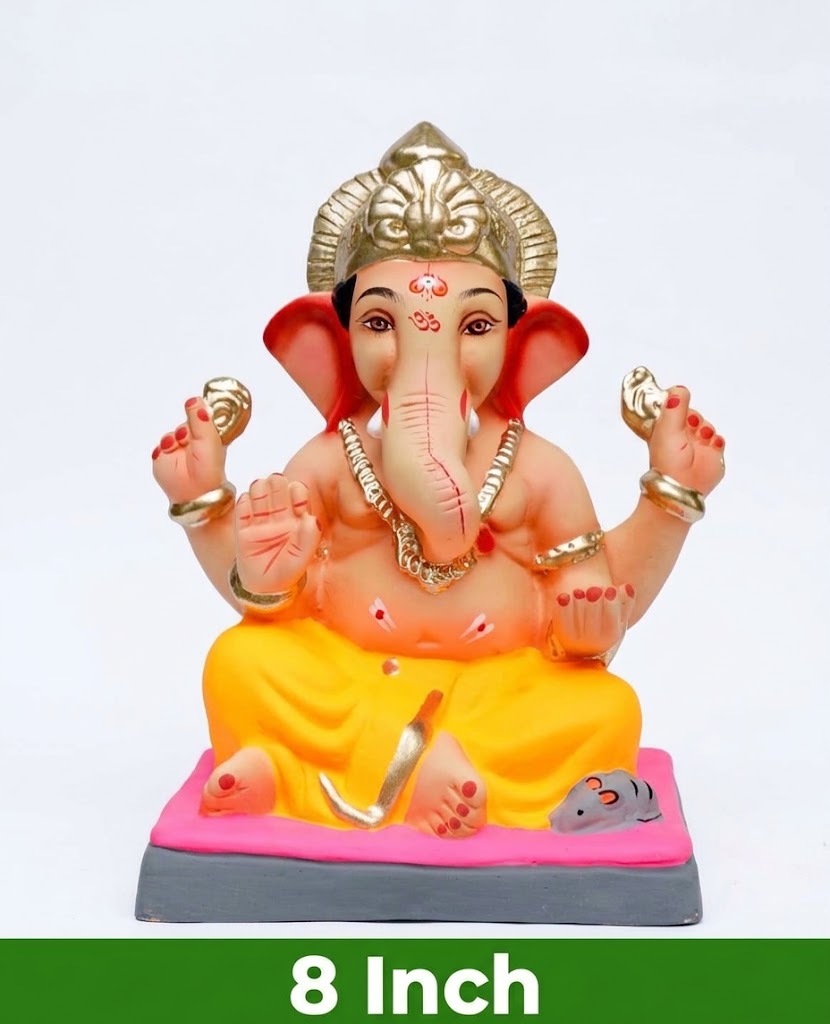 Divyaroop Mitti Ganesh Idol – 8 Inch – image 1