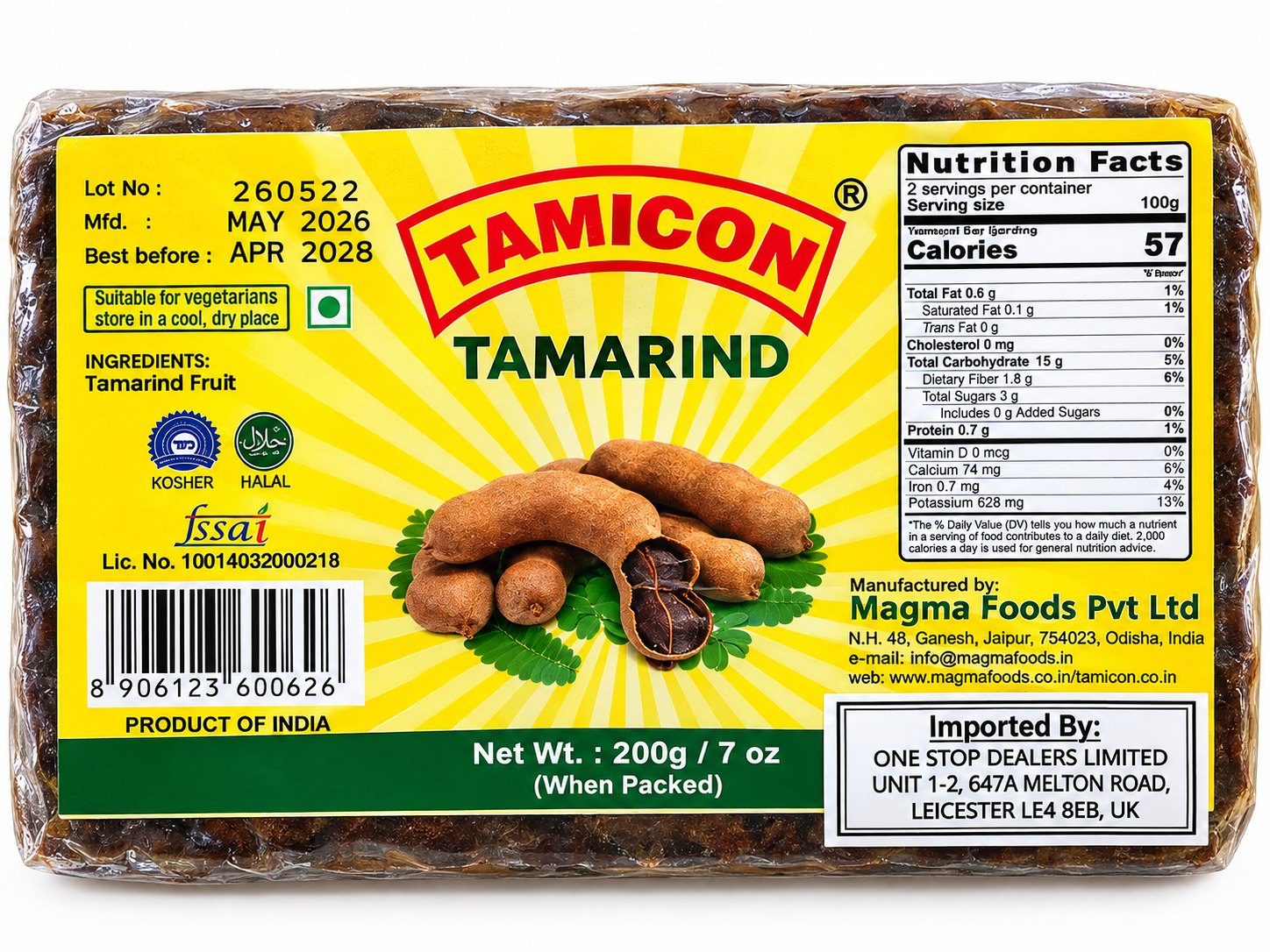 Tamicon Tamrind Slab 200g