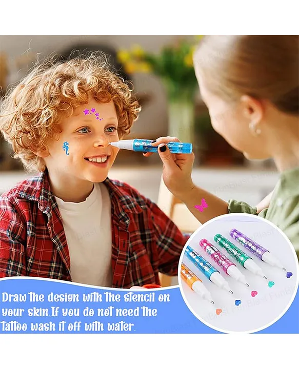   New Pinch Glitter Tattoo Pens for Kids 6 Colors – image 3