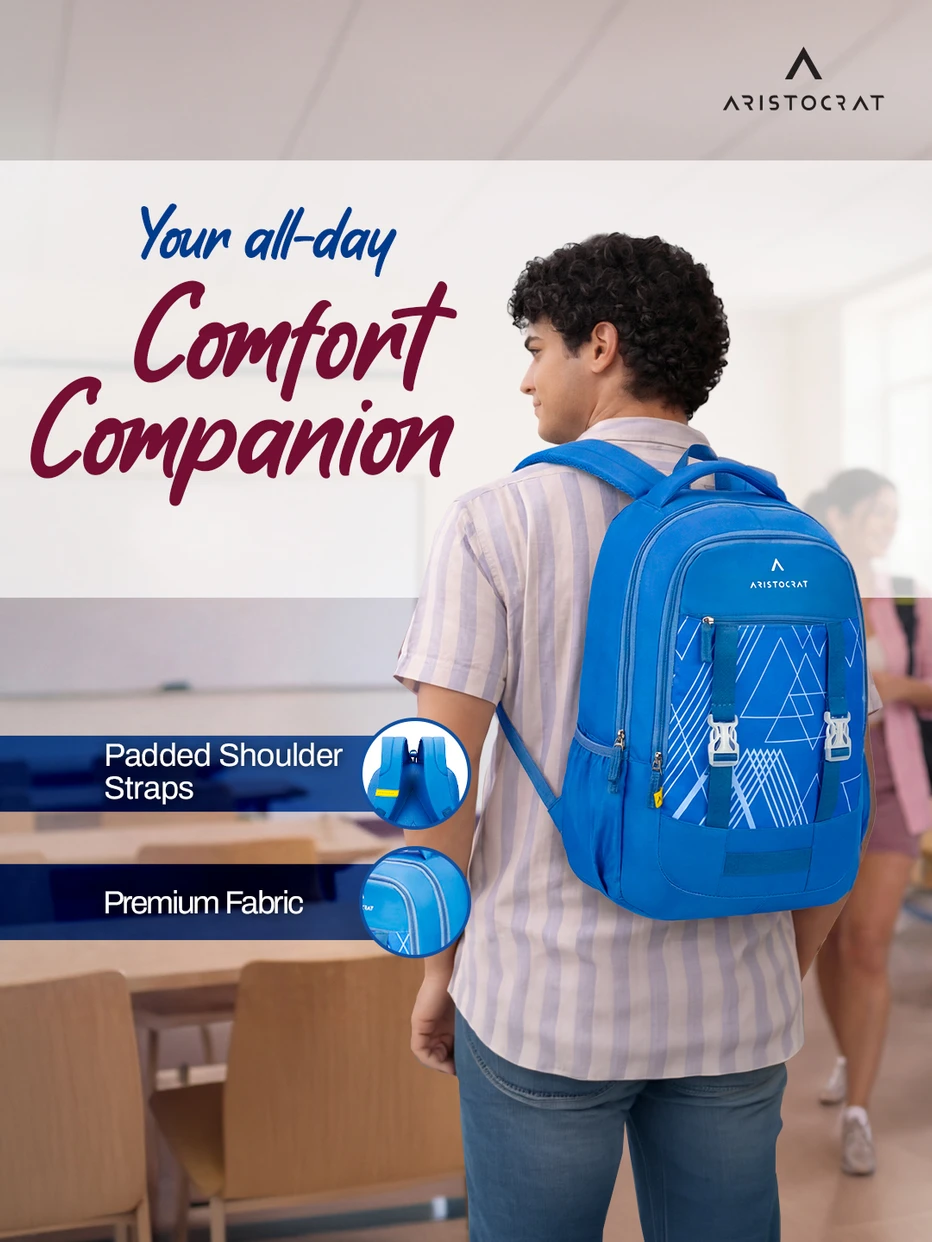 Aristocrat Unisex Aura Blue School bag  – image 4