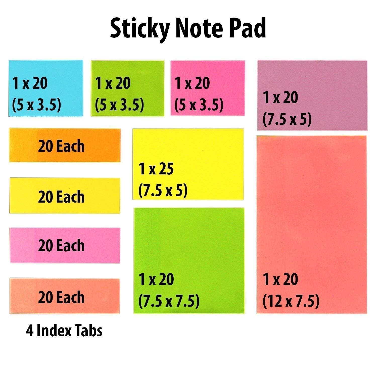 Multi Size Sticky Notes Set with multi col – image 3