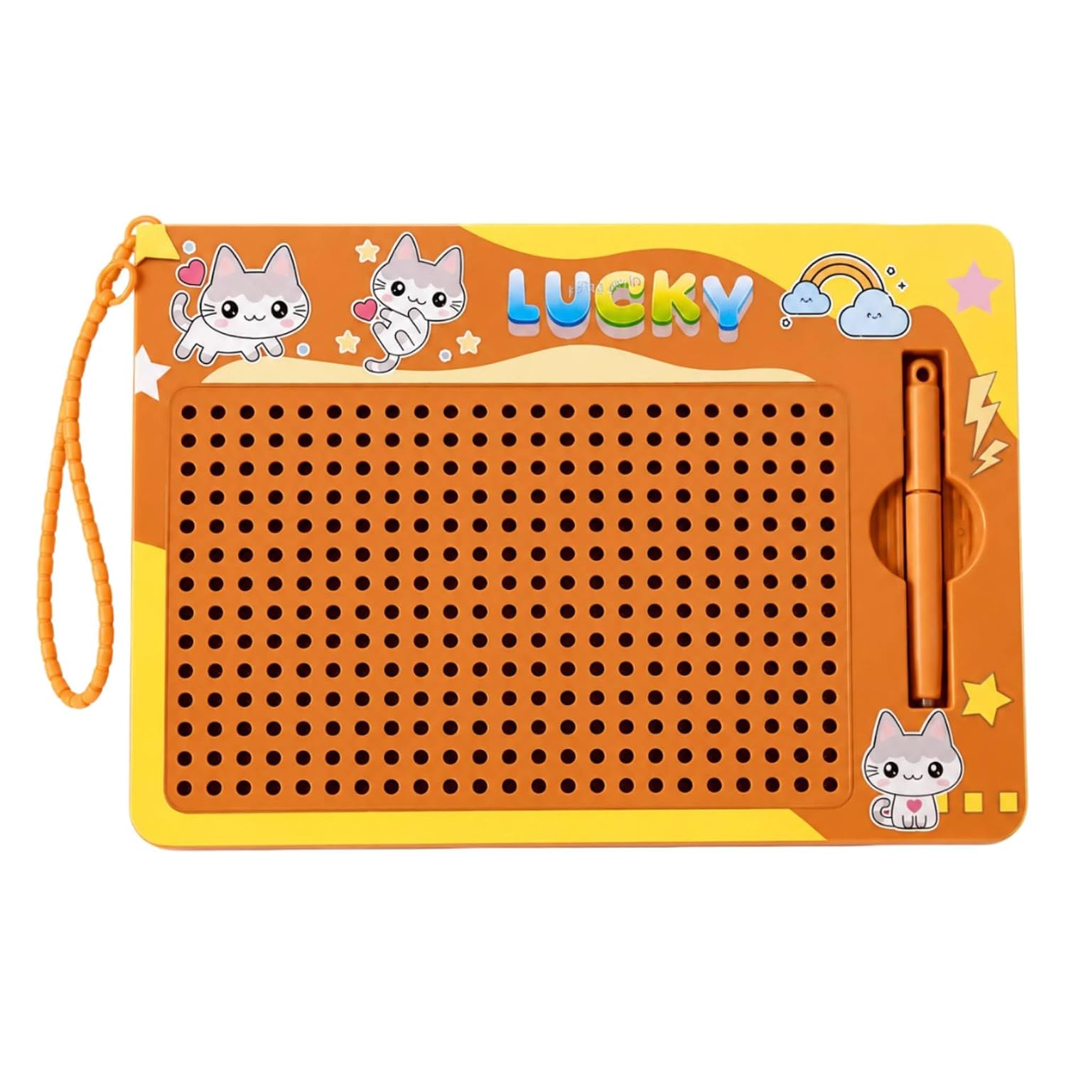 Kids Magnetic Drawing Board with Pen Orange col.