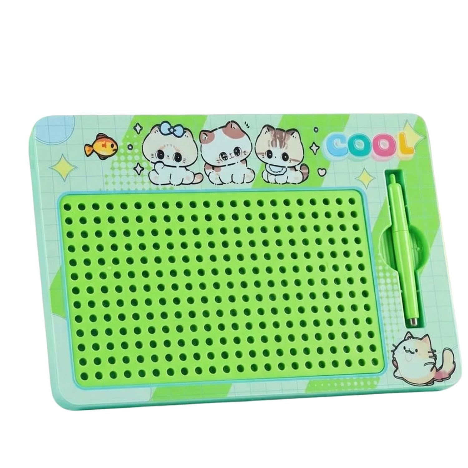 Kids Magnetic Drawing Board with Pen Green col. – image 1