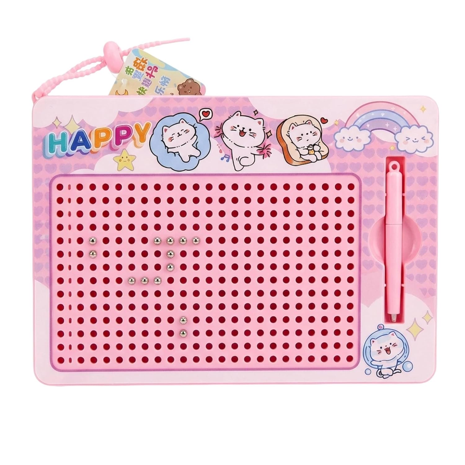 Kids Magnetic Drawing Board with Pen pink col.