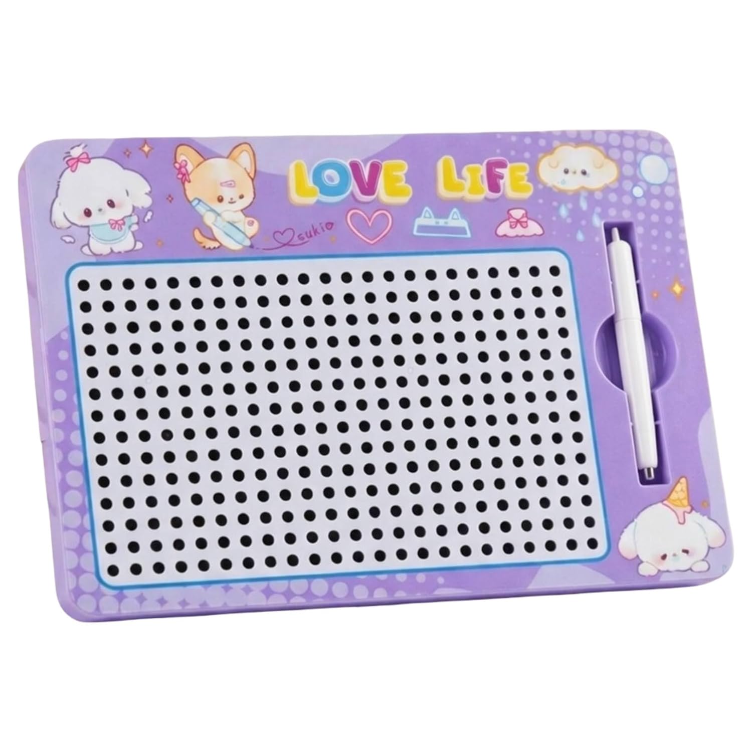 Kids Magnetic Drawing Board with Pen purple col. – image 1