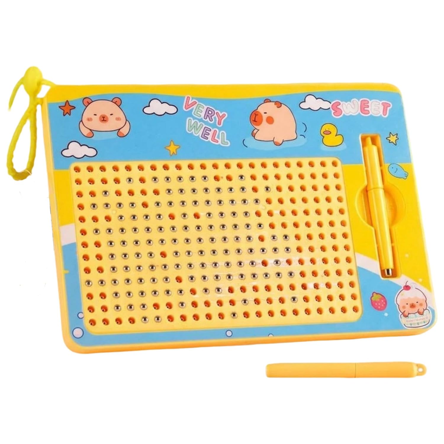 Kids Magnetic Drawing Board with Pen Yellow Col. – image 1