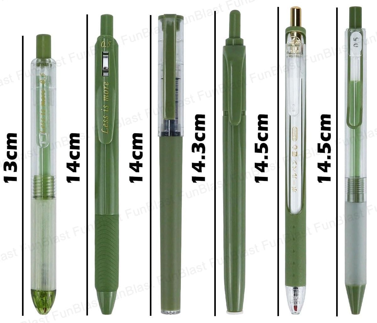 6-in-1 Aesthetic Pastel Gel Pen Set: 5 Blue Roller Gel Pens + 1 Highlighter  – image 4
