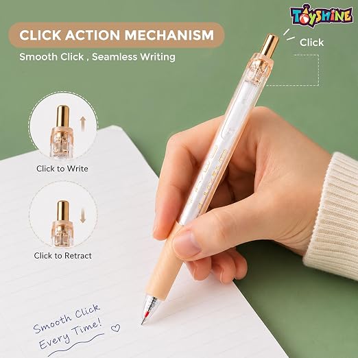 6-in-1 Aesthetic Pastel Gel Pen Set: 5 Blue Roller Gel Pens + 1 Highlighter – image 3