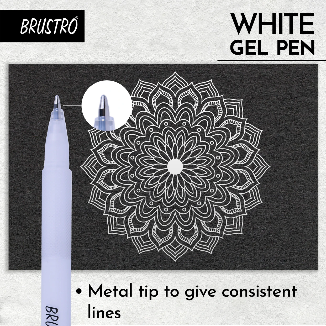 Brustro White Gel Pen 1mm Tip – image 2