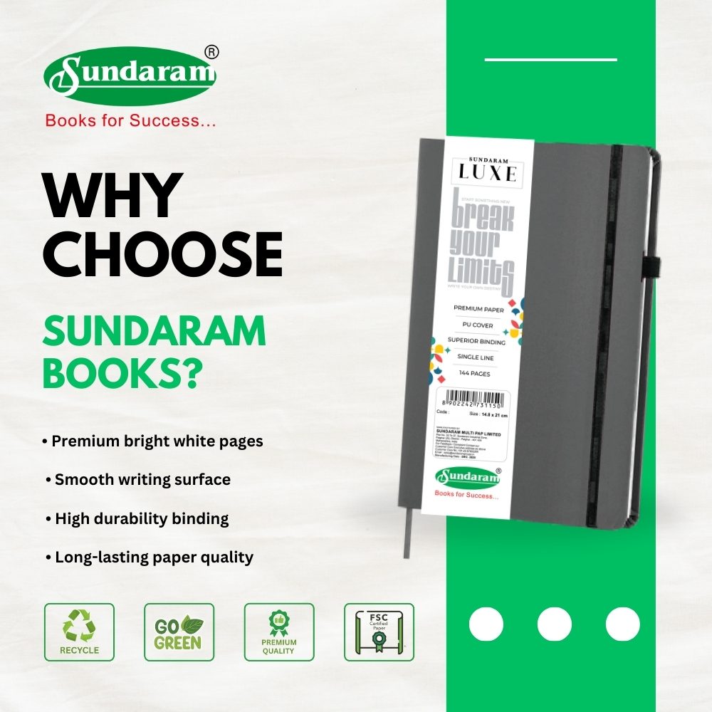 Sundaram Luxe Elastic Diary A5-Size (Col - Grey) – image 4