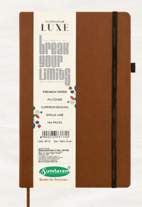 Sundaram Luxe Elastic Diary A5-Size (Col - Brown)