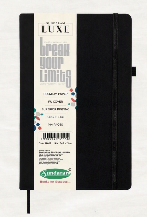 Sundaram Luxe Elastic Diary A5-Size (Col - Black) – image 1