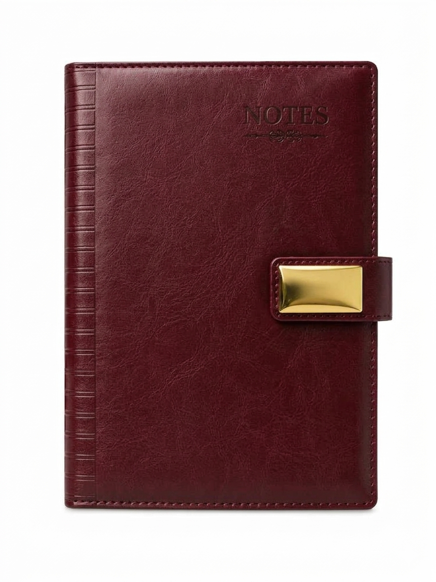 Premium Leather Diary with Gold-Plated With Magnetic Flap Closure