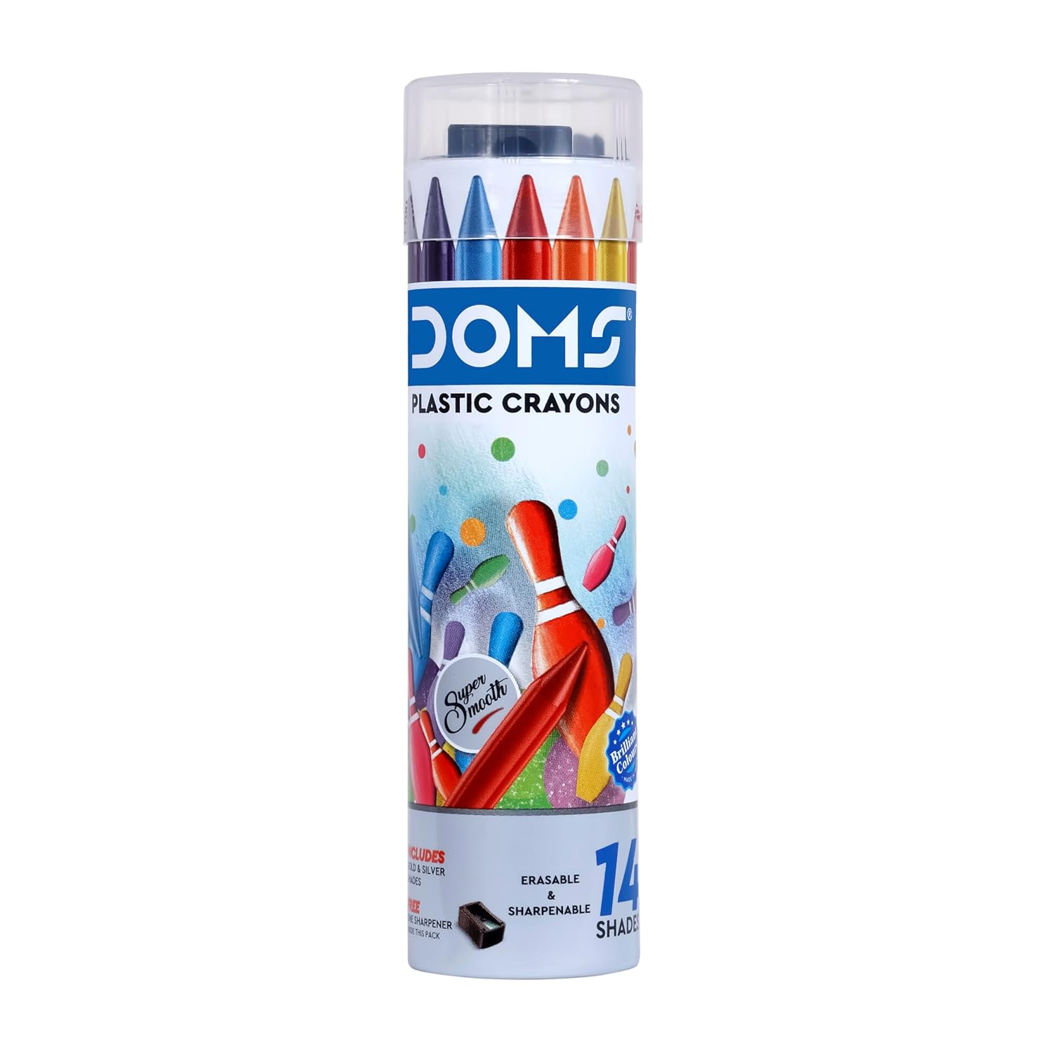 Doms plastic crayon 14 shades – image 1