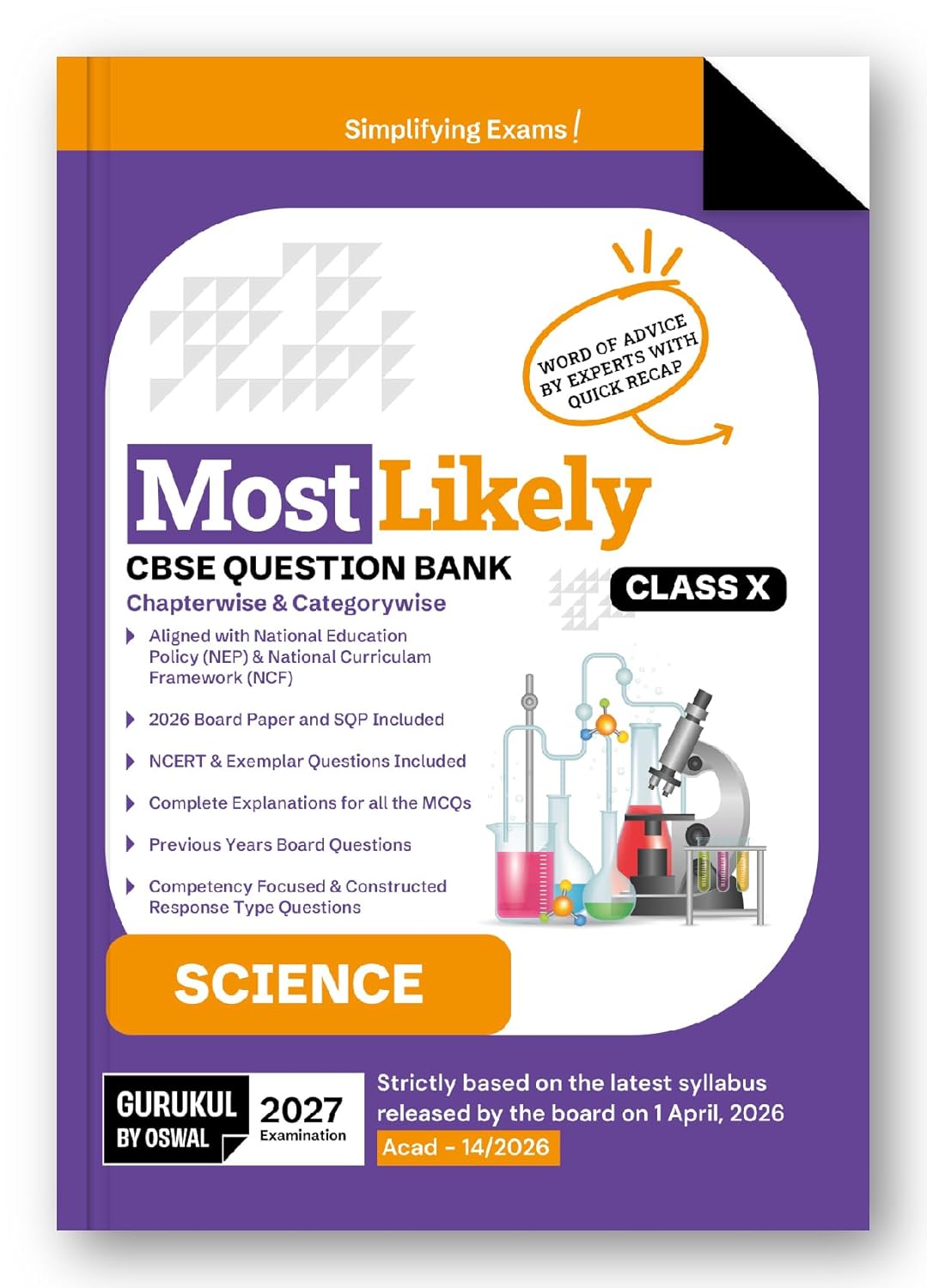 Gurukul by Oswal CBSE Class 10 Science Most Likely Question Bank 