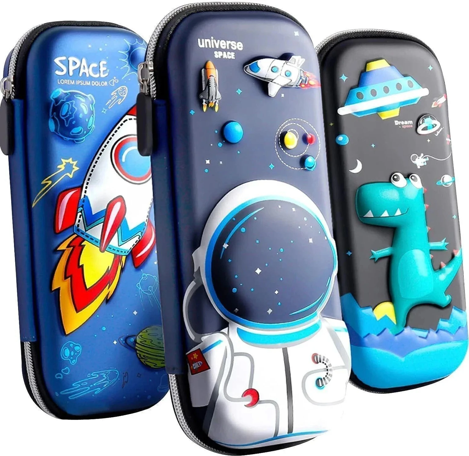 Bookato 3D Pencil Case Assorted Prints Universal Space & Marvels Design