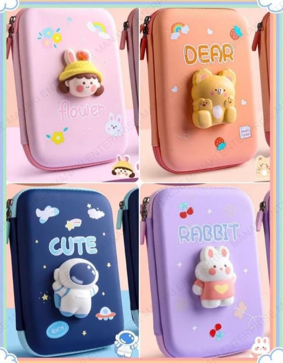 Bookato 3D Pencil Large Case Assorted Prints Unicorn & Frozens print Cute Designs – image 2