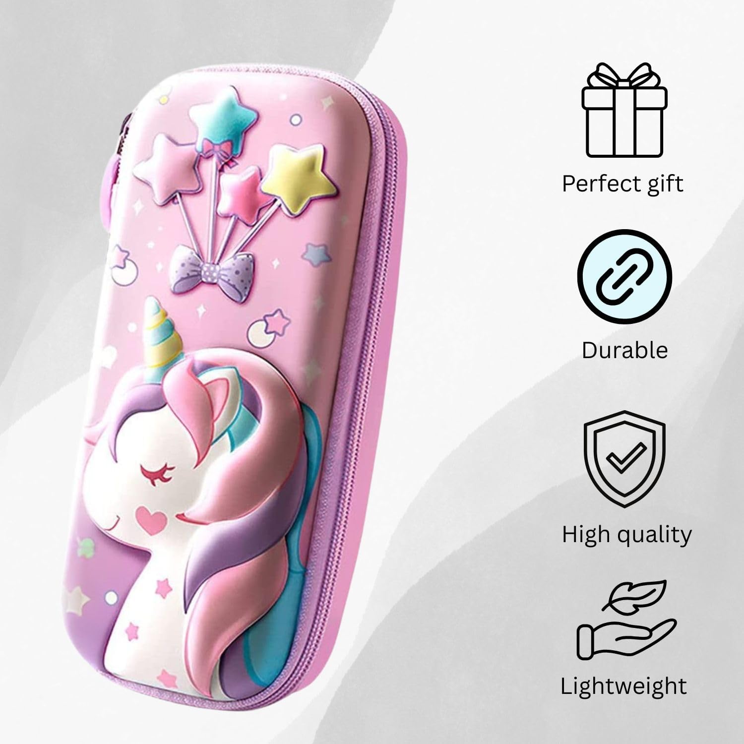 Bookato 3D Pencil Pouch Large Space Case Assorted Prints Unicorn & Frozens print Cute Designs – image 3