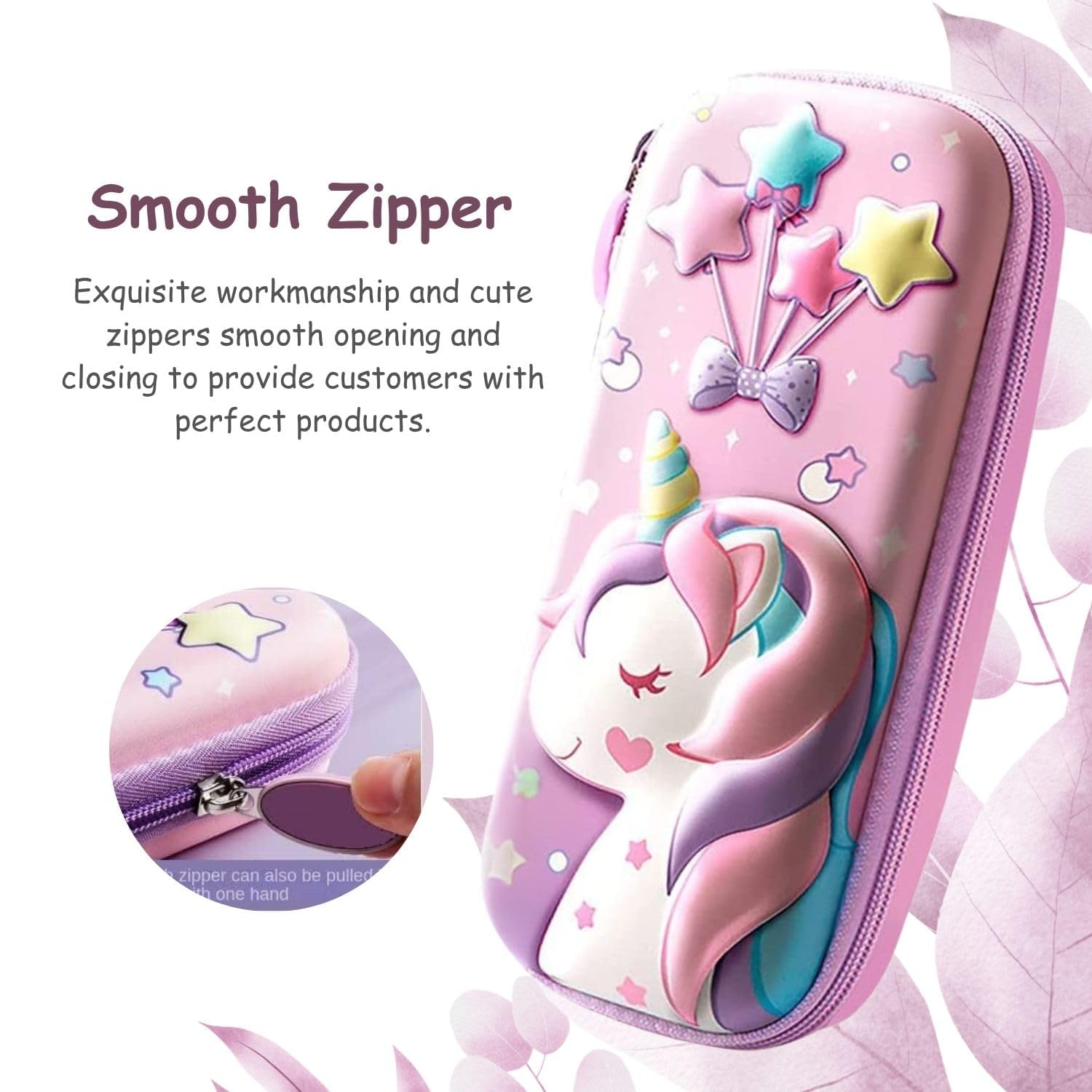 Bookato 3D Pencil Pouch Large Space Case Assorted Prints Unicorn & Frozens print Cute Designs – image 4
