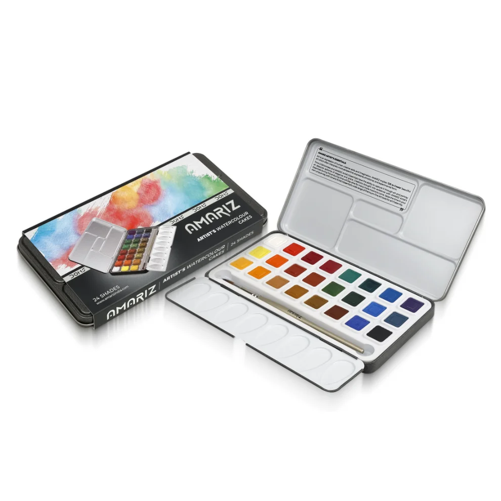 Doms Amariz Artist Watercolor Cakes (24 Shades)Metal Tin Pack