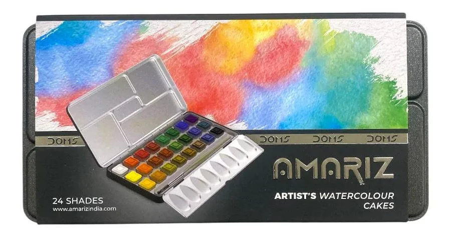 Doms Amariz Artist Watercolor Cakes (24 Shades)Metal Tin Pack – image 2