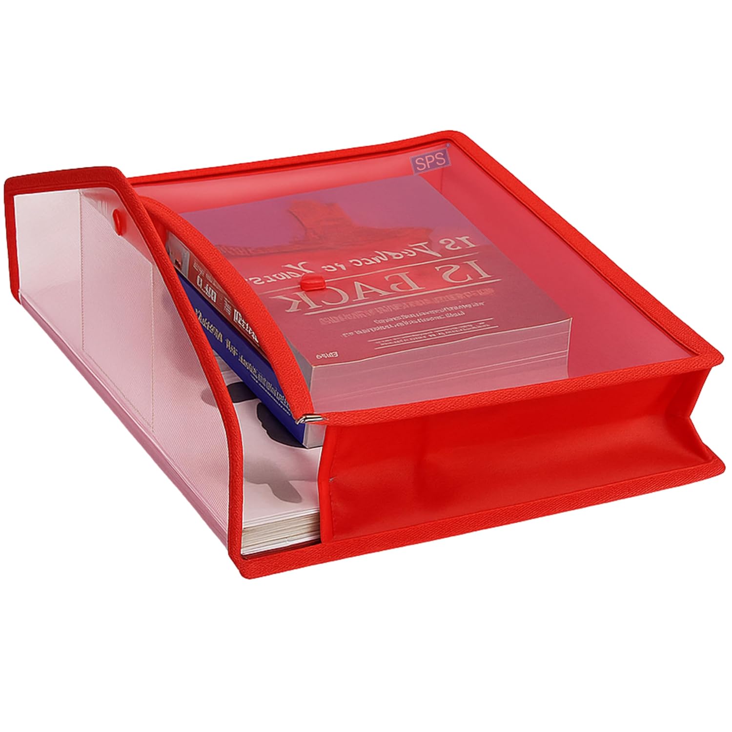 Button File Folder, Transparent Poly-Plastic FS Size/Foolscap Documents File – image 2