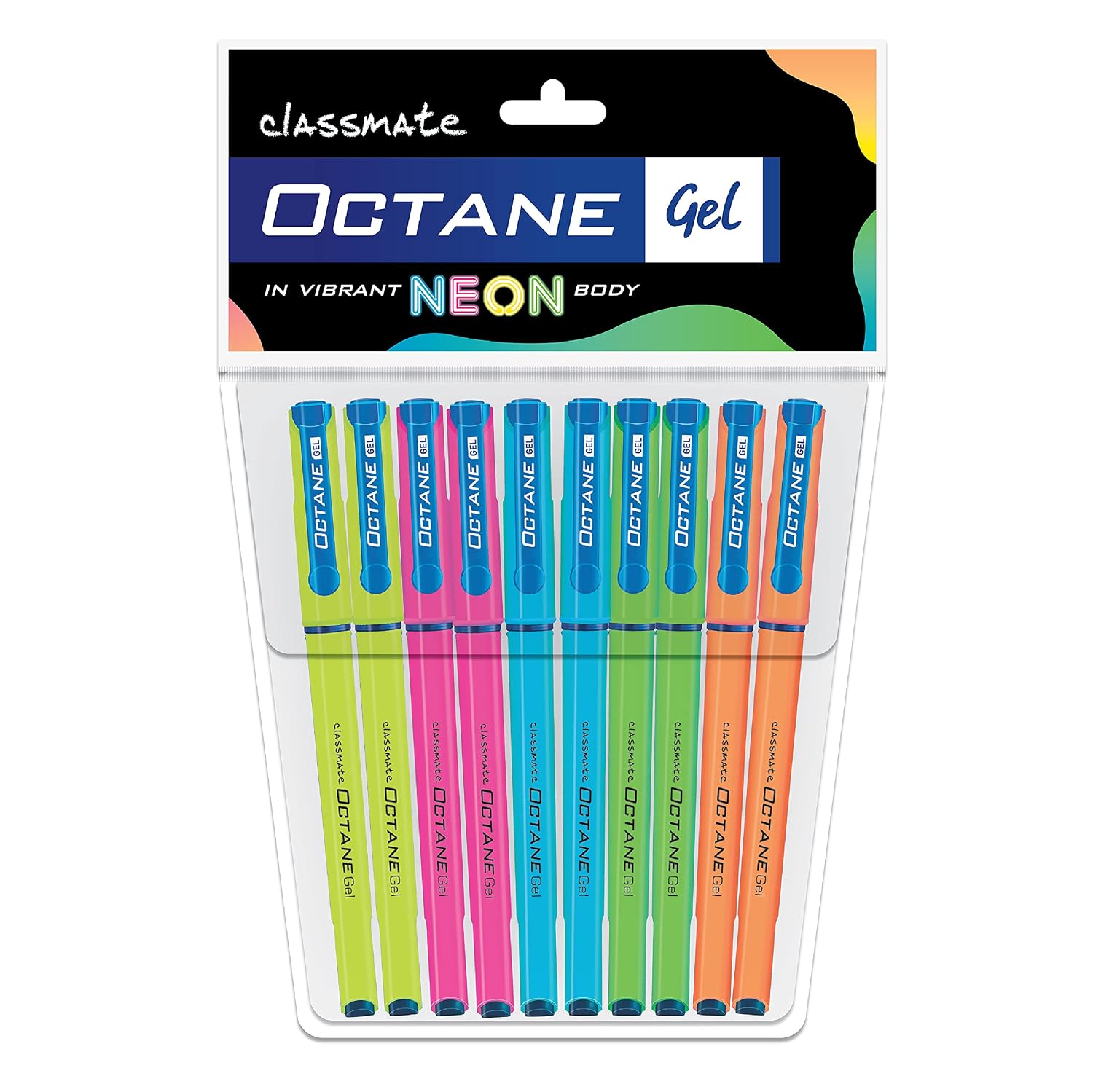  Classmate Octane Neon- Blue Gel Pens