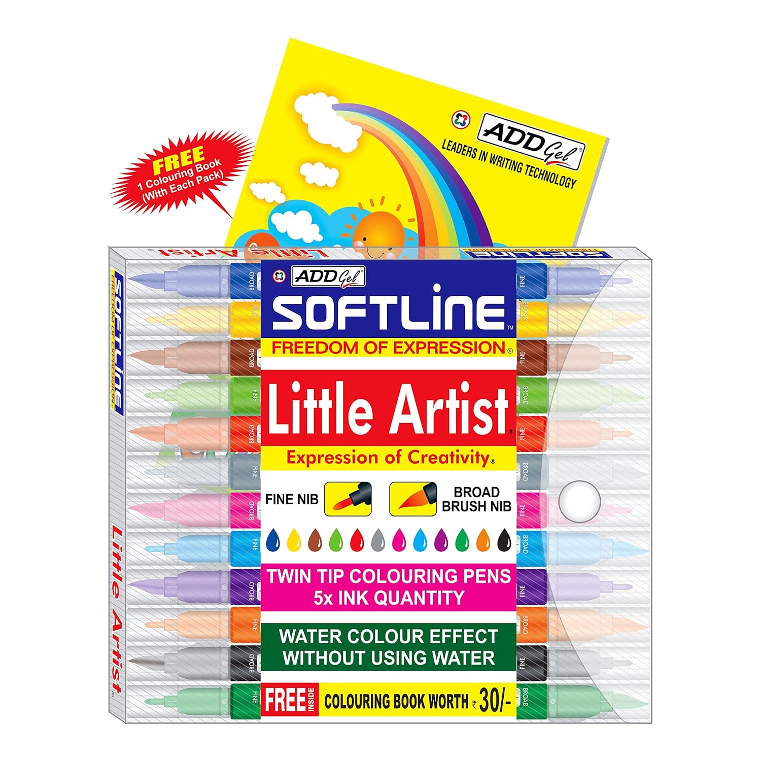  ADD Gel Softline Little Artist Colouring Pen,Twin Tip 12 Pen Set (1)