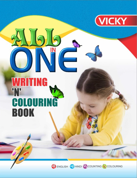 Vickey All in One Writing & Colouring Book