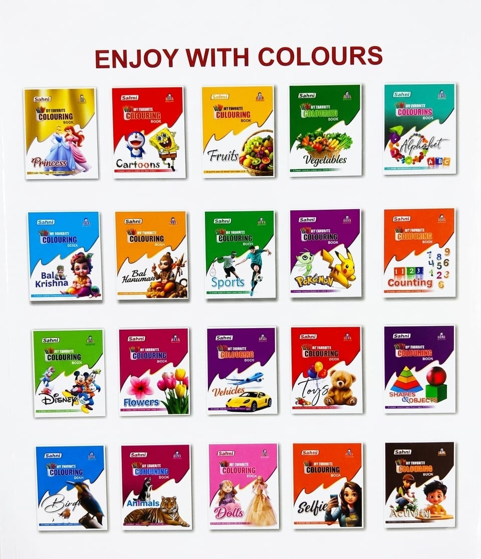 Sahni Fun With Colouring 20 Drawing Book with diffrent articles – image 3