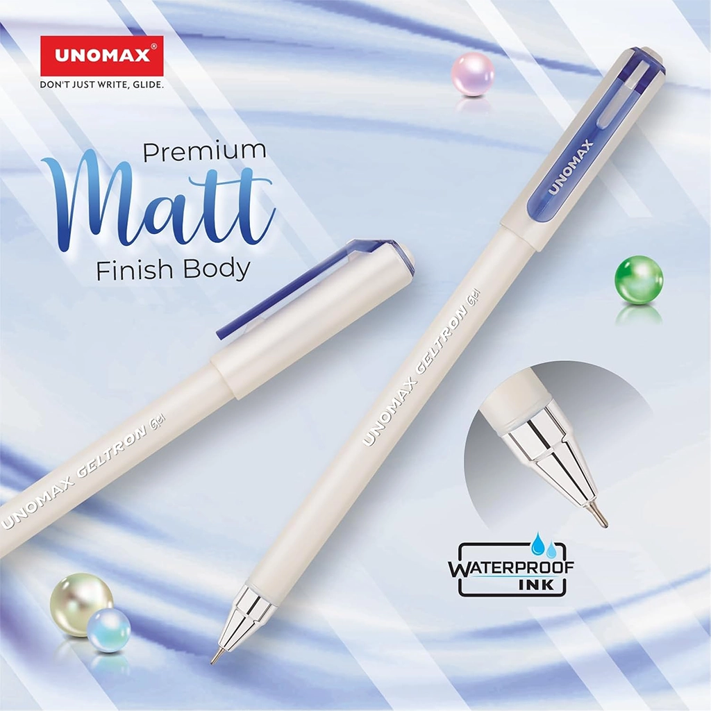 Unomax Geltron Pearl Blue Gel Pens
