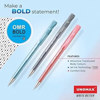Unomax OMR Bold Blue Ink Liquid Ballpoint Pen 1.0mm