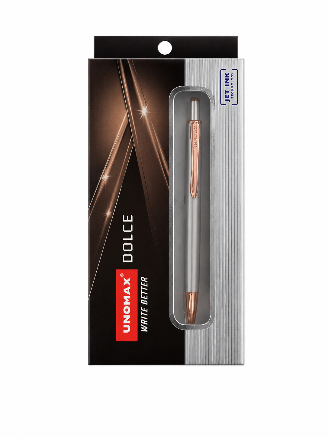 Unomax Dolce Metal Blue Ball Pen Matt Gray Body with box pack – image 1