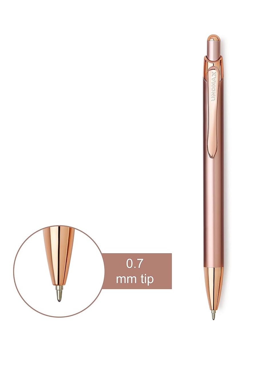 Unomax Excella Metal Blue Ball Pen Matt Gold Body with box pack