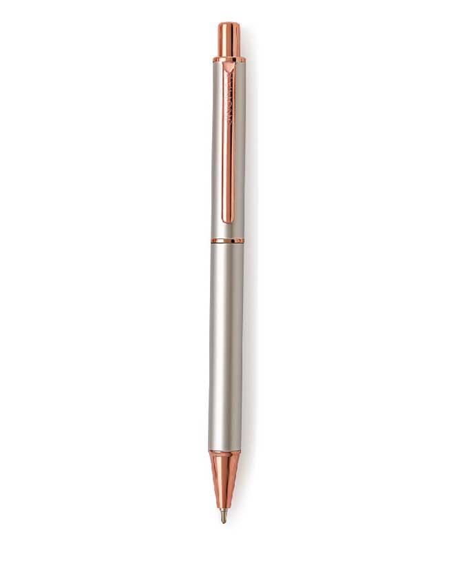 Unomax Tiffany Metal Blue Ball Pen Silver Gray Body with box pack