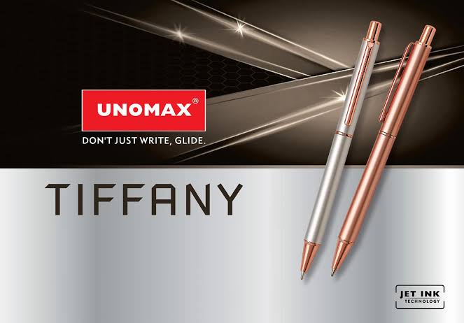 Unomax Tiffany Metal Blue Ball Pen Silver Gray Body with box pack – image 2