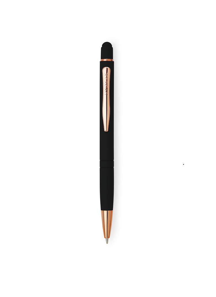 Unomax Shoft Touch Metal Blue Ball Pen Black Body with box pack