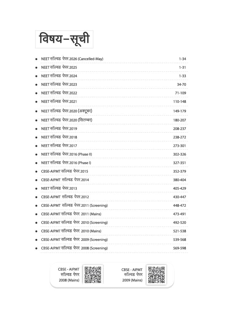 Arihant 26 Original Papers NEET (UG) 2027 19 Years (2026–2008) Papers – image 5