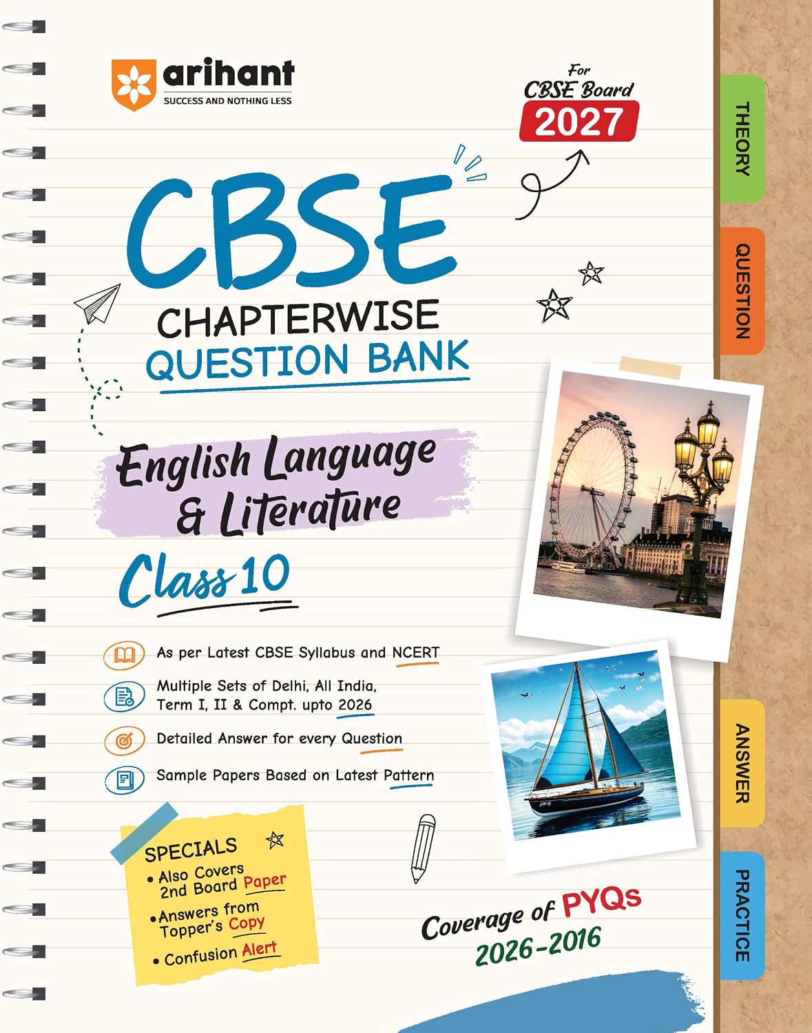  Arihant CBSE Class 10 English Languange & Lit Question Bank  For Board Exam 2027