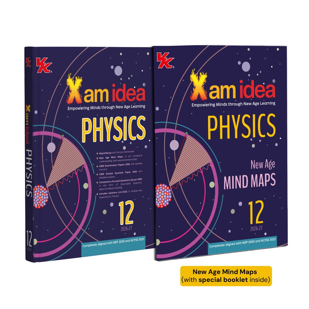 Xam idea Physics Class 12 Question Bank Exam 2026-27 With New Age Mind Maps