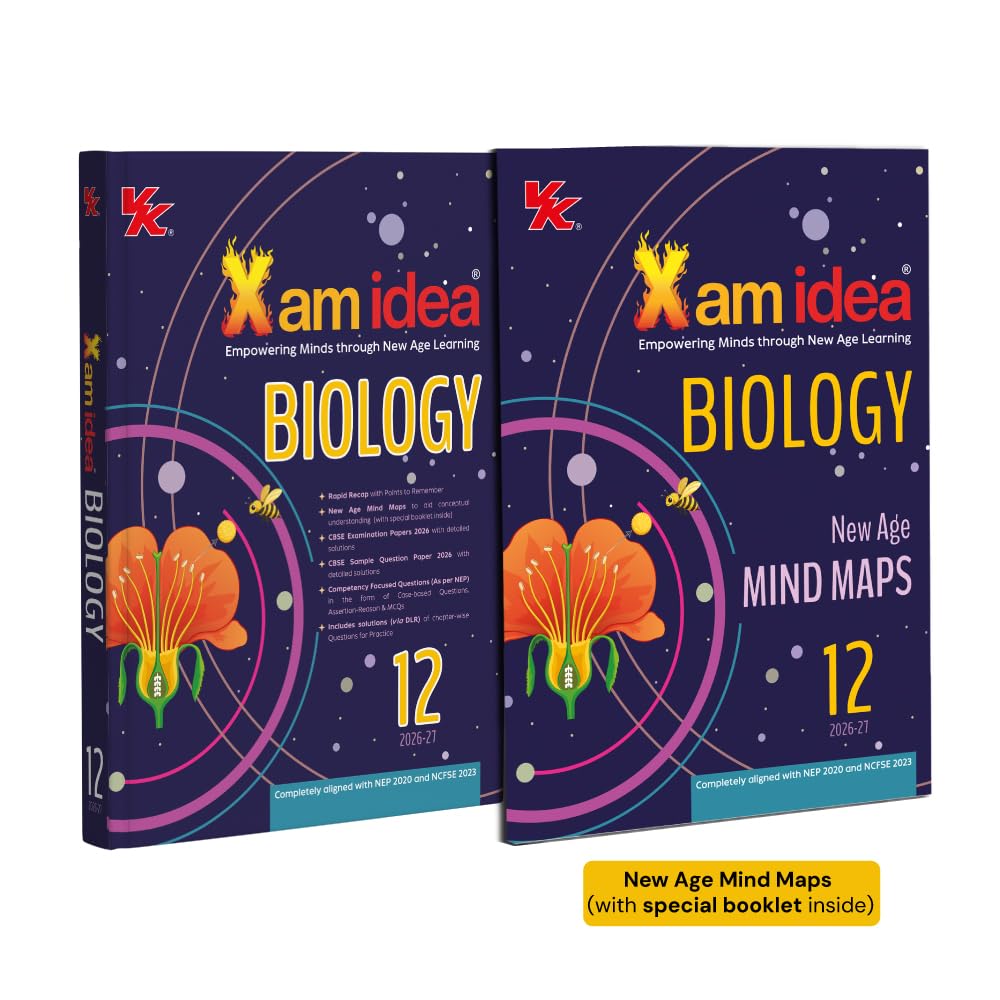 Xam idea Biology Class 12 Question Bank Exam 2026-27 With New Age Mind Maps